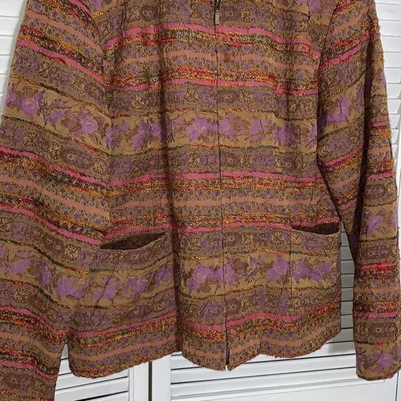 Coldwater Creek Pastel Tapestry Zip Up Jacket XL - Picture 6 of 16